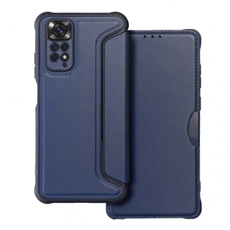 Peňaženkové puzdro Razor Book na XIAOMI Redmi Note 11S Uhlíkové vlákno, Karbónový vzor Modrý