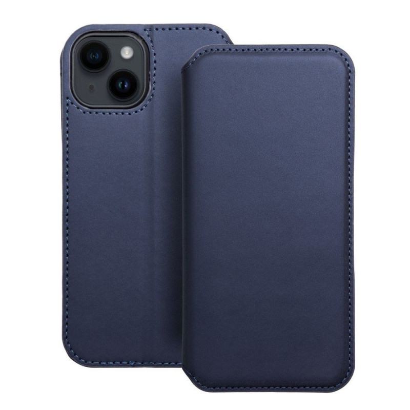 Peňaženkové puzdro Dual Pocket book na Apple iPhone 14 Tmavší modrý 