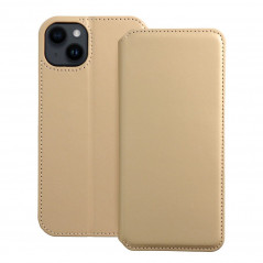 Peňaženkové puzdro Dual Pocket book na Apple iPhone 14 Plus Zlatý