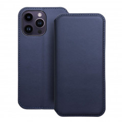 Peňaženkové puzdro Dual Pocket book na Apple iPhone 14 Pro Max Tmavší modrý