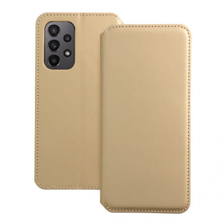 Peňaženkové puzdro Dual Pocket book na Samsung Galaxy A23 5G Zlatý