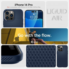 Kryt Spigen  Liquid Air na Apple iPhone 14 Pro Námornícka modrá