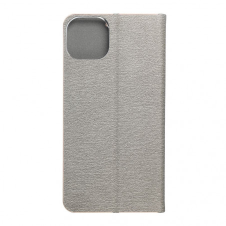 Peňaženkové puzdro LUNA Book Gold na Apple iPhone 14 Plus Elegant Strieborný