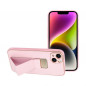 Kryt LEATHER Case Kickstand na Apple iPhone 14 Plus Ružový