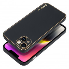 Kryt Leather na Apple iPhone 14 Plus Čierny