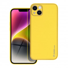 Kryt Leather na Apple iPhone 14 Plus Žltý