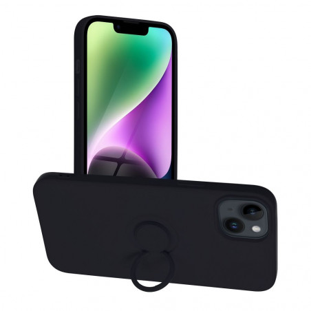 Kryt Silicone ring na Apple iPhone 14 Plus Čierny