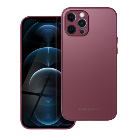 Kryt Roar Matte Glass na Apple iPhone 12 Pro Max Štýlový  Vinovo červený