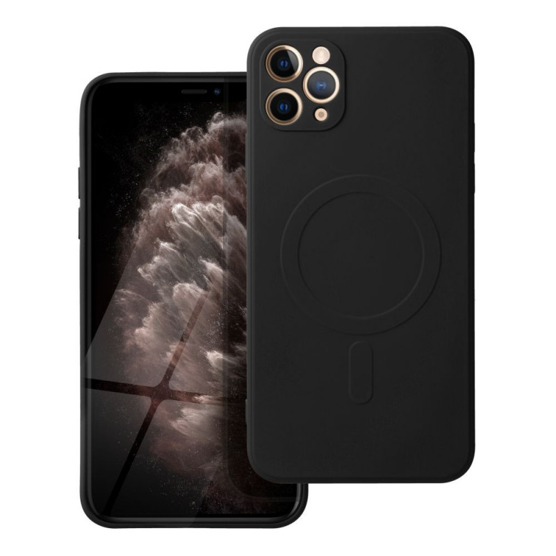 Kryt Silicone Mag Cover na Apple iPhone 11 Pro Max MagSAFE  Čierny