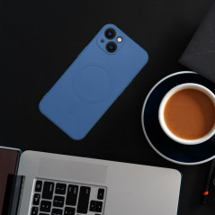 Kryt Silicone Mag Cover na Apple iPhone 12 MagSAFE  Modrý