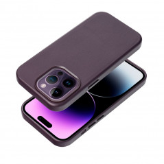 Kryt Leather Mag Cover na Apple iPhone 14 Elegant  MagSAFE  Tmavo fialový (violet)