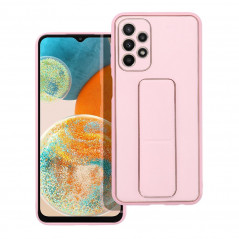 Kryt LEATHER Case Kickstand na Samsung Galaxy A23 5G Ružový