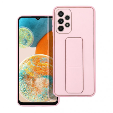 Kryt LEATHER Case Kickstand na Samsung Galaxy A23 5G Ružový