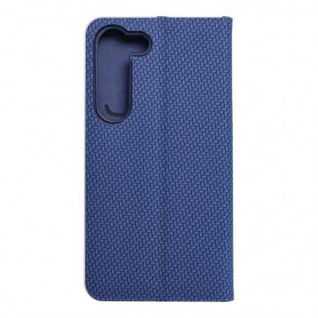 Peňaženkové puzdro LUNA Book Carbon na Samsung Galaxy S23 5G Uhlíkové vlákno, Elegant Modrý