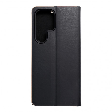 Peňaženkové puzdro LUNA Book Gold na Samsung Galaxy S23 Ultra 5G Elegant Čierny