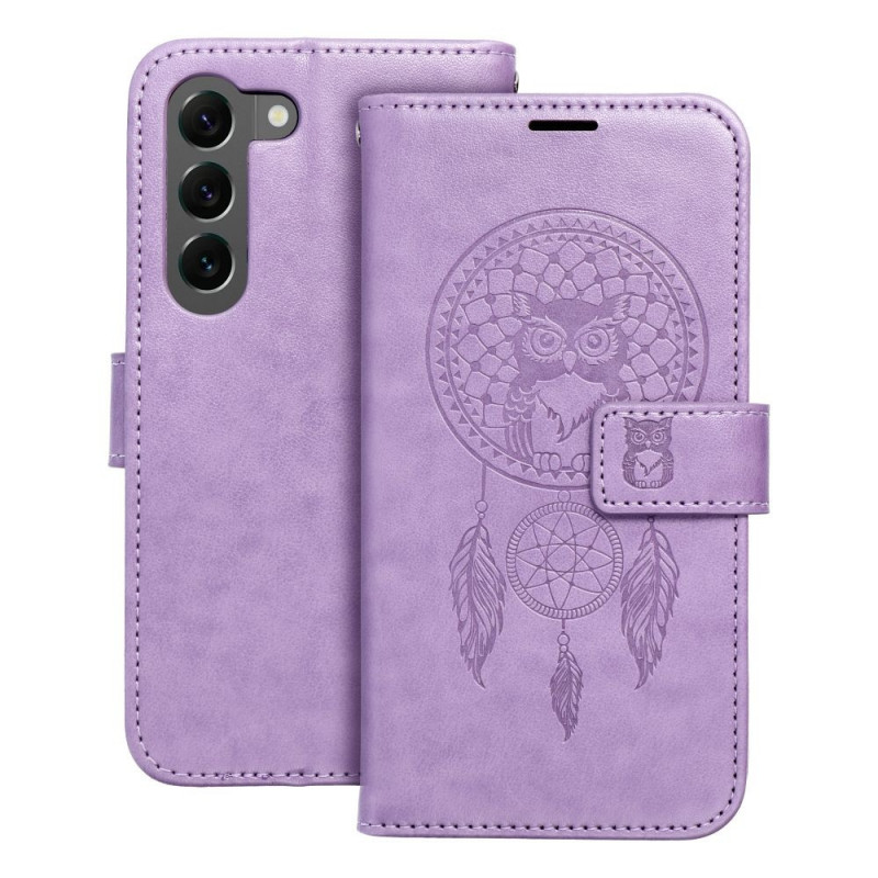 Peňaženkové puzdro MEZZO Book na Samsung Galaxy S23 5G Lapač snov  Fialový (Purple)