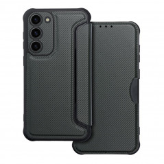 Peňaženkové puzdro Razor Book na Samsung Galaxy S23 Plus 5G Uhlíkové vlákno, Karbónový vzor Čierny