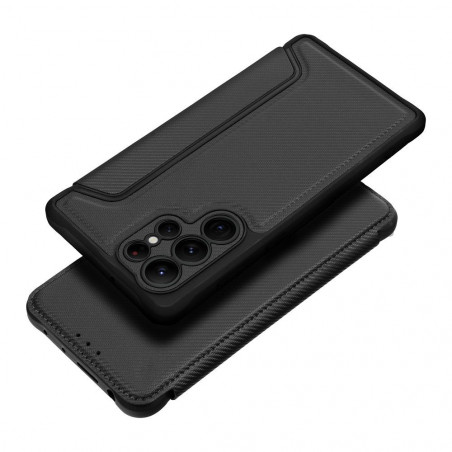 Peňaženkové puzdro Razor Book na Samsung Galaxy S23 Plus 5G Uhlíkové vlákno, Karbónový vzor Čierny