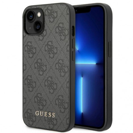 Kryt Guess 4G Gold Logo na Apple iPhone 14 Plus Elegant  Šedý
