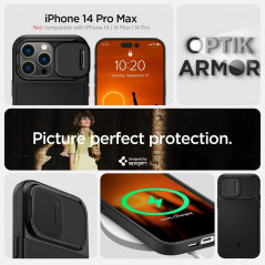 Kryt Spigen Optik Armor na Apple iPhone 14 Pro Max Čierny