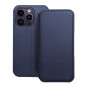 Peňaženkové puzdro Dual Pocket book na Apple iPhone 14 Pro Tmavší modrý