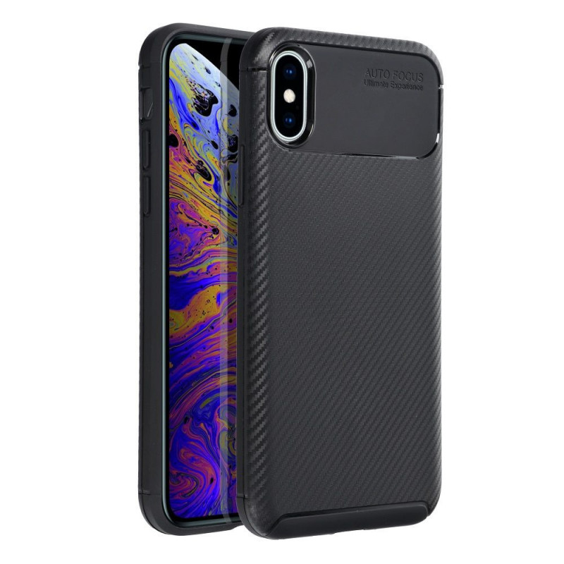 Kryt Carbon premium na Apple iPhone XS Elegant  Čierny