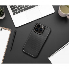 Kryt Carbon premium na Apple iPhone XS Elegant  Čierny