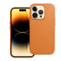 Kryt Leather Mag Cover na Apple iPhone 14 Pro Elegant  MagSAFE  Oranžový