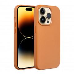 Kryt Leather Mag Cover na Apple iPhone 14 Pro Elegant  MagSAFE  Oranžový