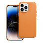 Kryt Leather Mag Cover na Apple iPhone 14 Pro Max Elegant  MagSAFE  Oranžový