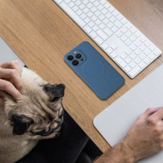 Kryt Silicone Mag Cover na Apple iPhone 12 Pro Max MagSAFE  Modrý