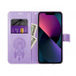 Peňaženkové puzdro MEZZO Book na Apple iPhone 12 Lapač snov  Fialový (Purple)