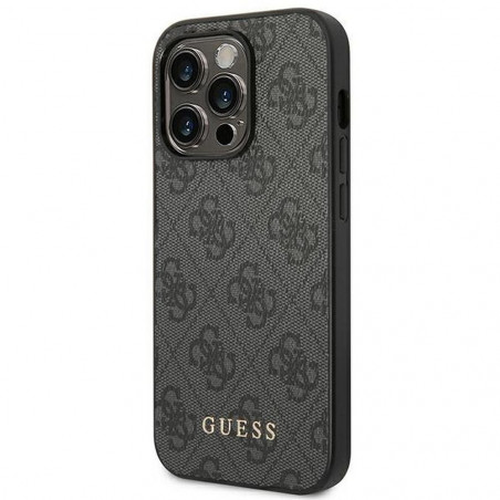 Kryt Guess 4G Gold Logo na Apple iPhone 14 Pro Max Elegant Šedý