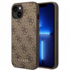 Kryt Guess 4G Gold Logo na Apple iPhone 14 Elegant Hnedý