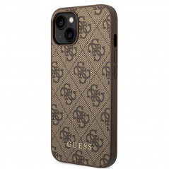 Kryt Guess 4G Gold Logo na Apple iPhone 14 Elegant Hnedý