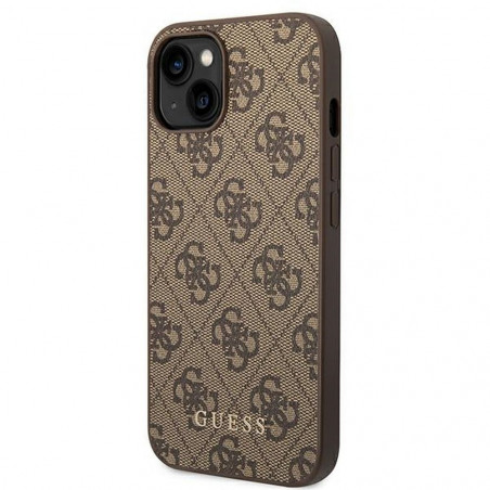 Kryt Guess 4G Gold Logo na Apple iPhone 14 Elegant Hnedý