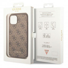 Kryt Guess 4G Gold Logo na Apple iPhone 14 Elegant  Hnedý
