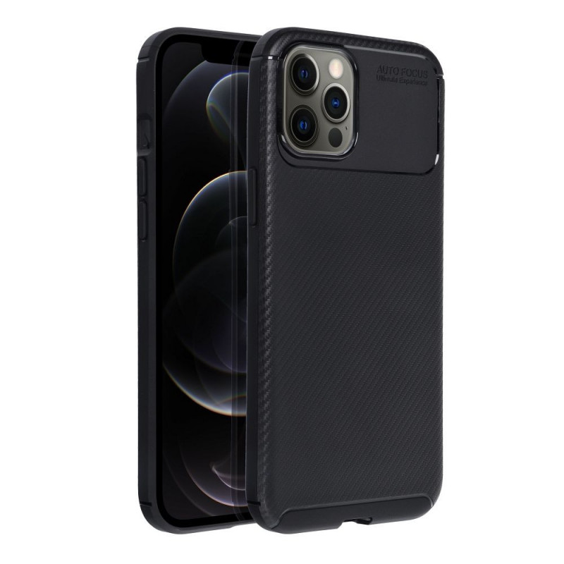 Kryt Carbon premium na Apple iPhone 12 Pro Max Elegant  Čierny