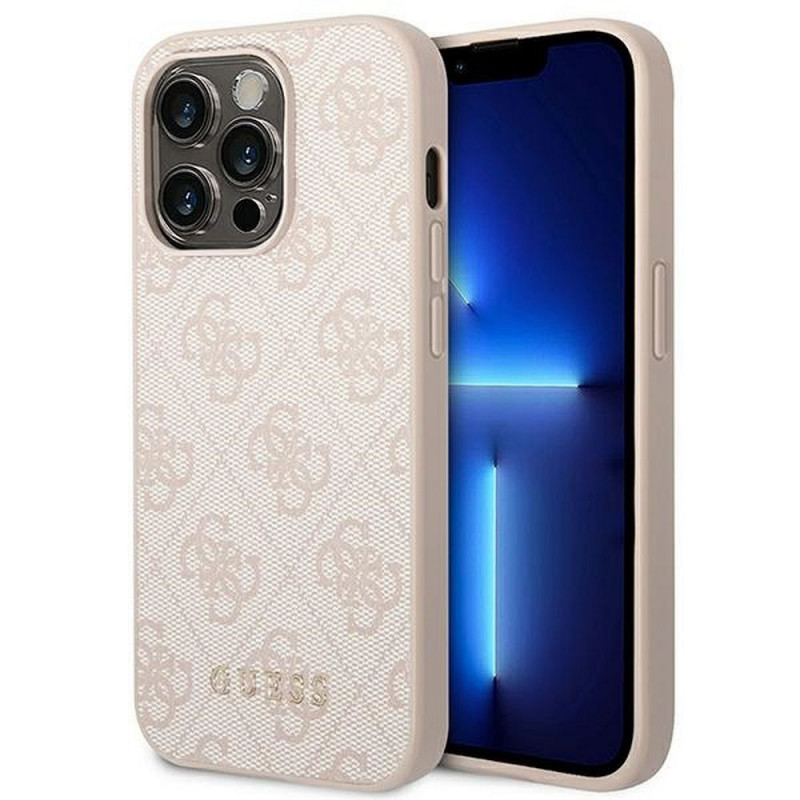 Kryt Guess 4G Gold Logo na Apple iPhone 14 Pro Elegant  Ružový