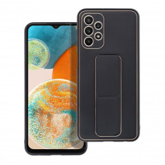 Kryt LEATHER Case Kickstand na Samsung Galaxy A23 5G Čierny