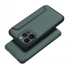 Peňaženkové puzdro Razor Book na Apple iPhone 11 Uhlíkové vlákno, Karbónový vzor  Tmavo zelený