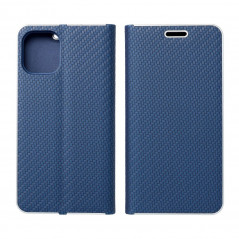 Peňaženkové puzdro LUNA Book Carbon na XIAOMI Redmi Note 12 4G Uhlíkové vlákno, Elegant  Modrý
