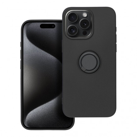 Kryt Silicone ring na Apple iPhone 15 Pro Max Čierny