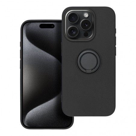 Kryt Silicone ring na Apple iPhone 15 Pro Čierny