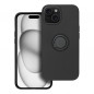 Kryt Silicone ring na Apple iPhone 15 Čierny