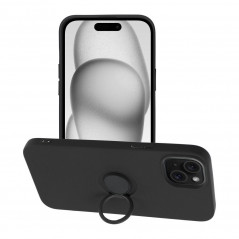 Kryt Silicone ring na Apple iPhone 15 Plus Čierny