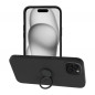 Kryt Silicone ring na Apple iPhone 15 Plus Čierny