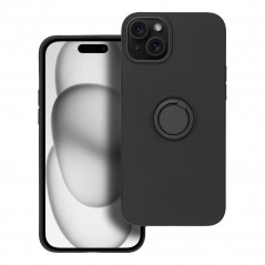 Kryt Silicone ring na Apple iPhone 15 Plus Čierny