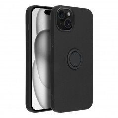 Kryt Silicone ring na Apple iPhone 15 Plus Čierny