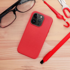 Kryt Leather Mag Cover na Apple iPhone 11 Pro Max Elegant  MagSAFE  Červený